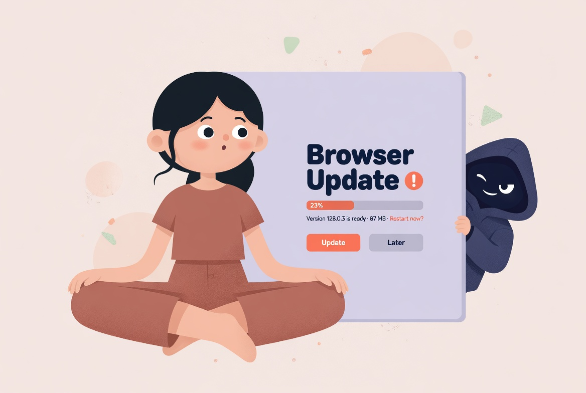 Illustration for Fake browser update prompts that install more than updates