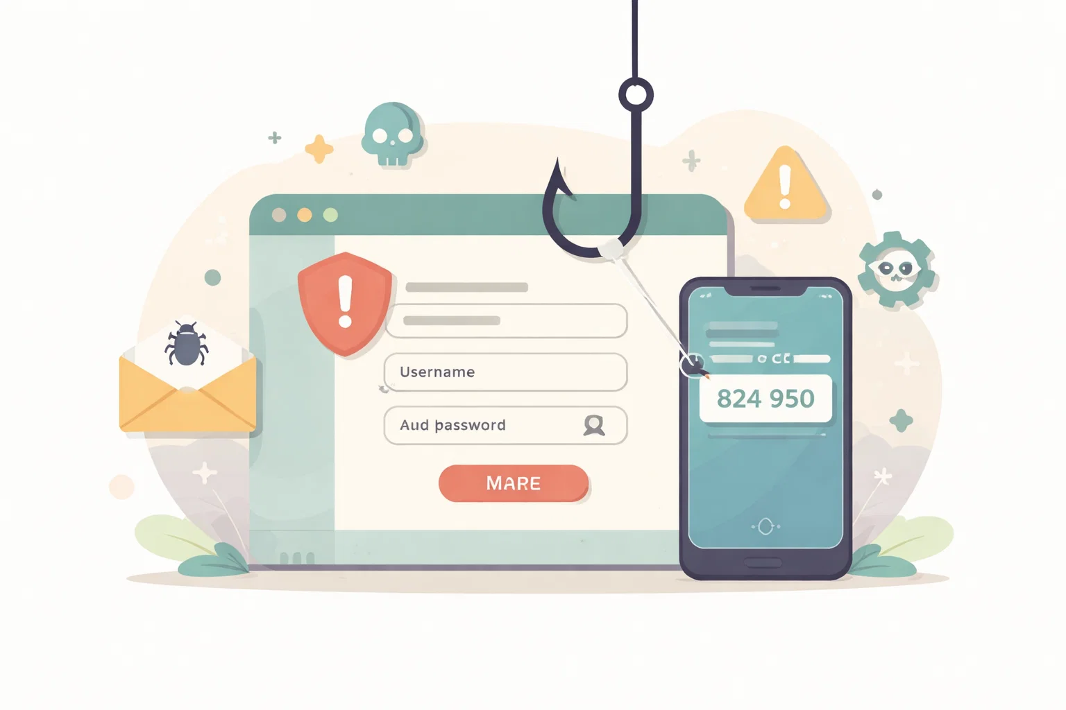 Illustration for Fake login pages that steal your second factor