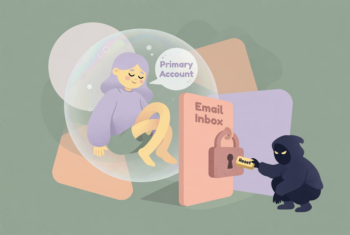 Illustration for A strong separate email password starts the reset